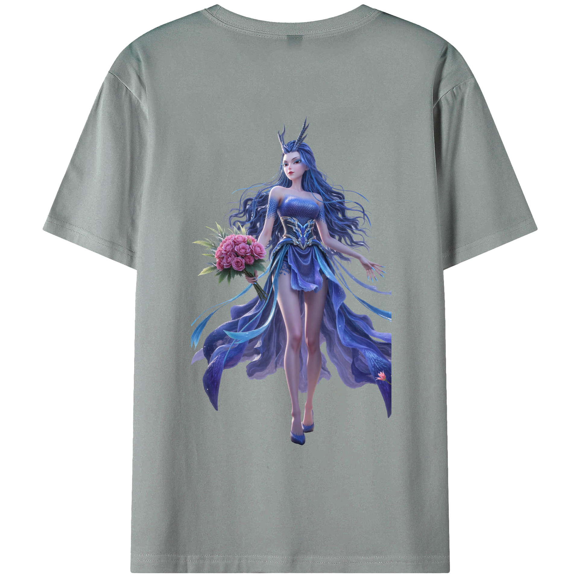 （画像用） Ne Zha 2 ナタ 魔童の大暴れ 綿100％ メンズ半袖Tシャツ（バックプリント） 通気性